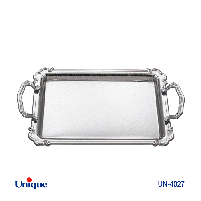 سینی استیل یک میل بدون پایه کوچک