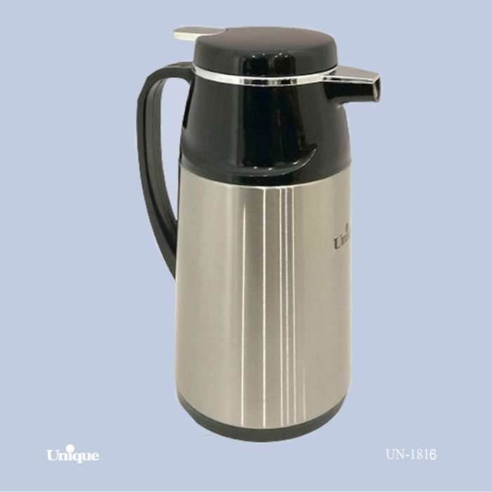 فلاکس 1/3 لیتر استیل دکمه ای شیشه صورتی