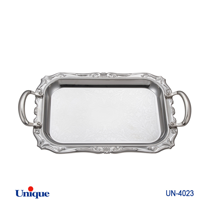 سینی استیل یک میل بدون پایه کوچک