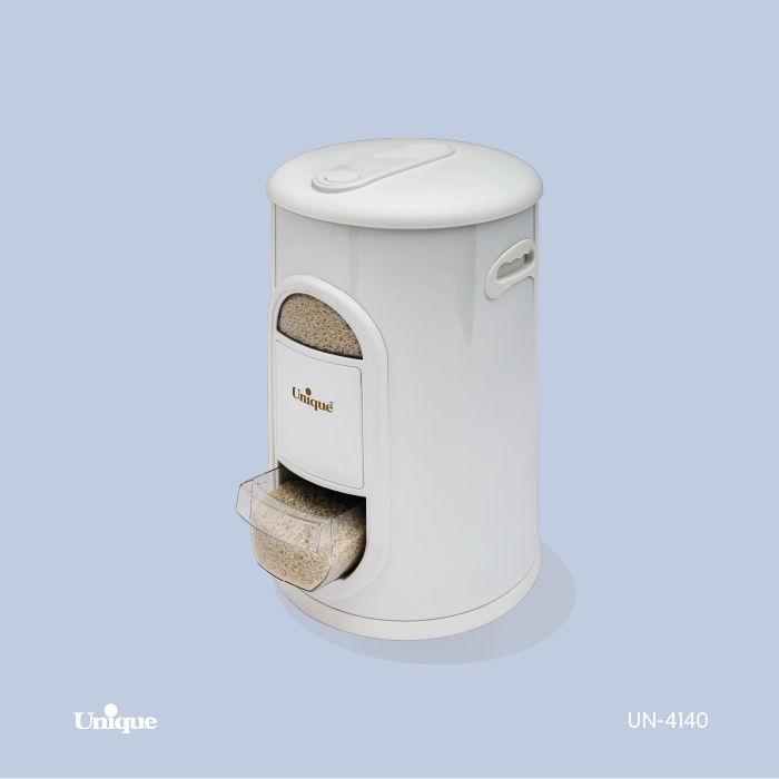 سطل برنج 10 کیلویی پیمانه دار سفید